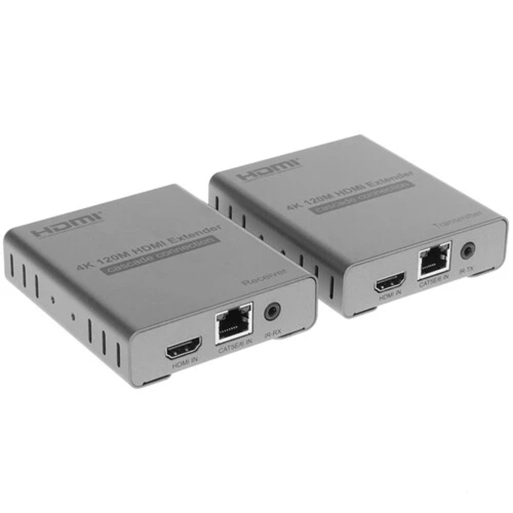 ORIENT VE048, HDMI 4K extender (Tx+Rx), активный удлинитель до 120 м по одной витой паре, HDMI 1.4b, 4K@30Hz/ 1080p@60Hz/3D, HDCP, передача ИК сигнала управления (датчики IR-TX/Rx в комплекте) (30932)