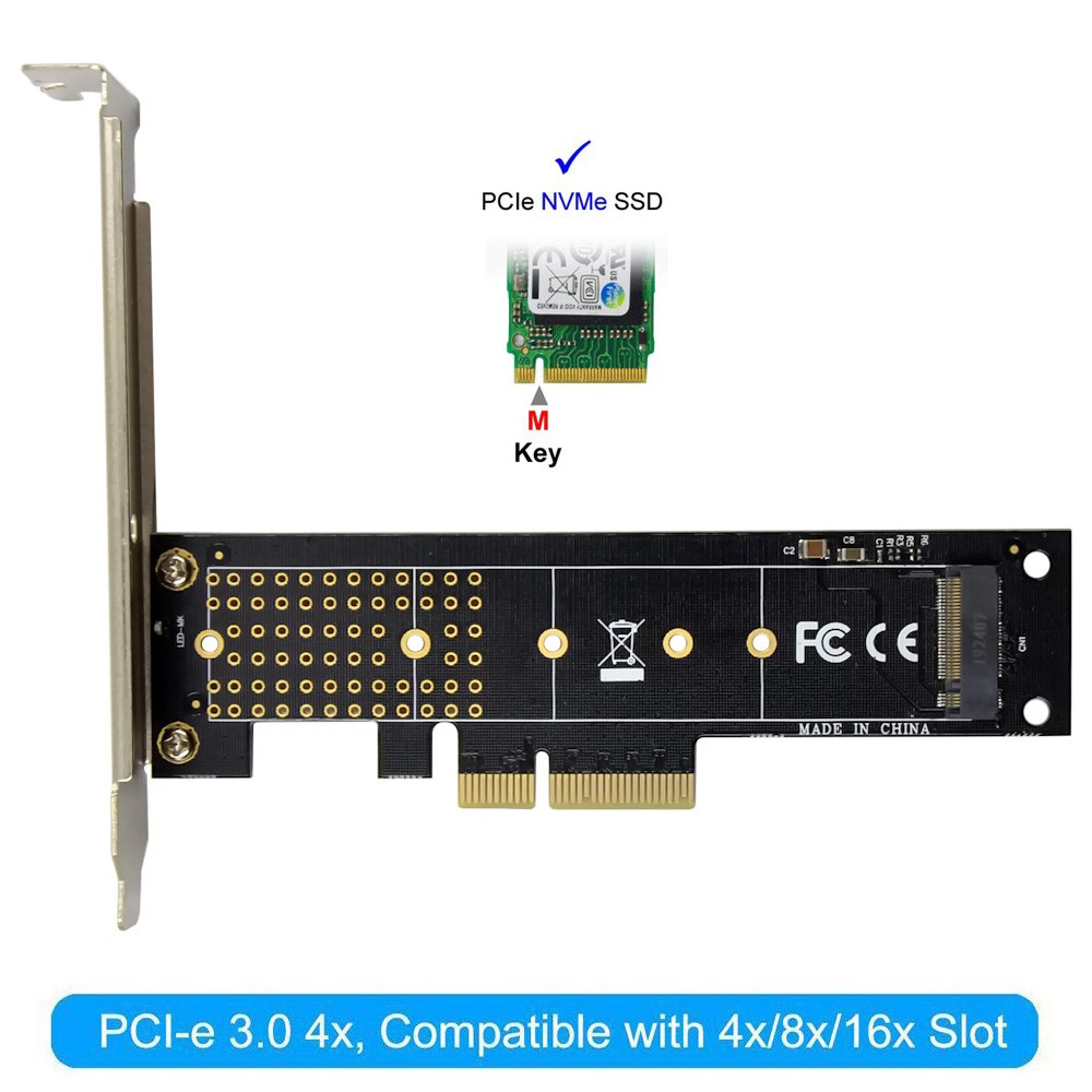 ORIENT C300EN, Переходник PCI-Ex4->M.2 M-key NVMe SSD, тип 2230/2242/2260/2280/22110, 2 планки крепления в комплекте (33294)
