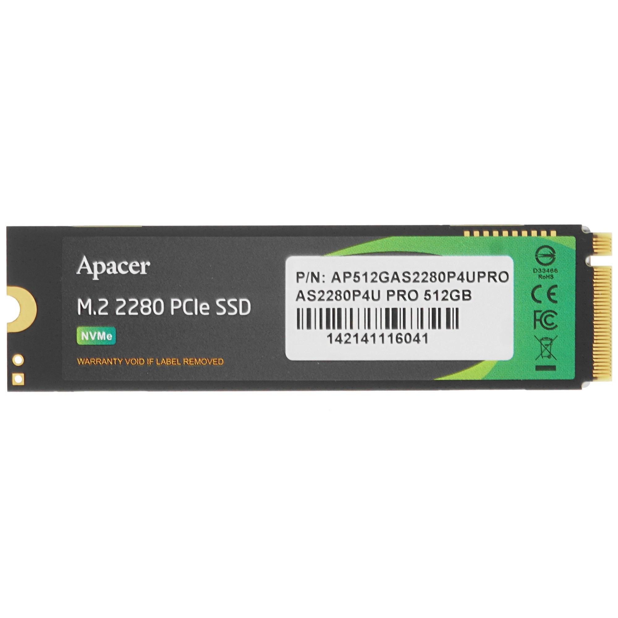 M.2 2280 512GB Apacer AS2280P4U PRO Client SSD AP512GAS2280P4UPRO-1 PCIe Gen3x4 with NVMe