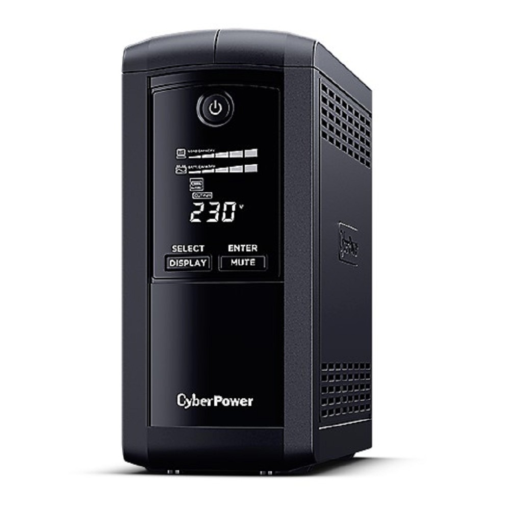 ИБП CyberPower VP1000ELCD {Line-Interactive, Tower, 1000VA/550W USB/RS-232/RJ11/45  (4 EURO), 12В/9 Ач х 1}