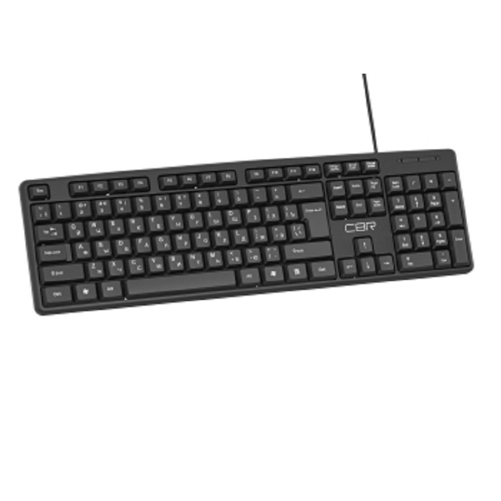  Клавиатура CBR KB 100, длина кабеля 1,5 м, 104 клавиши, USB, офисная, полноразмерная, влагозащищённая, 