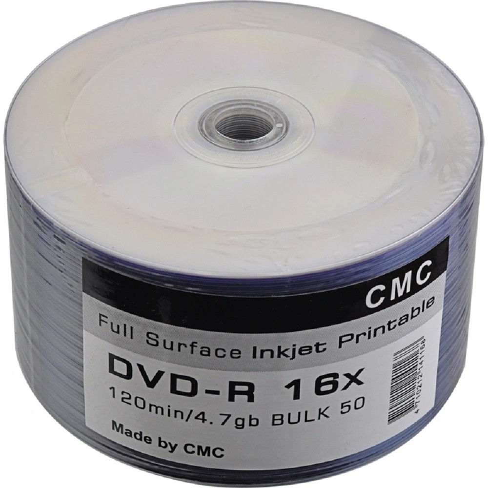 Диски CMC DVD-R 4,7 GB 16x Bulk/50 Full Ink Print (141168)