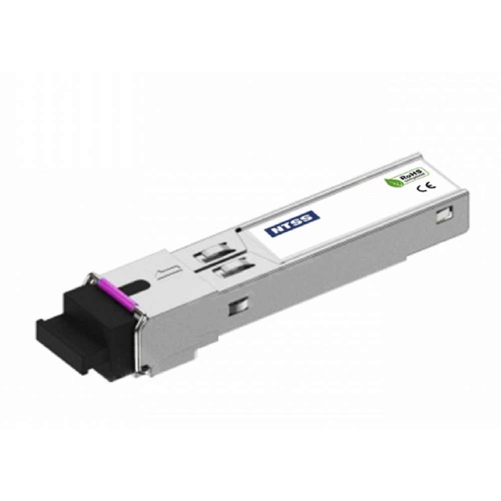 NTSS Модуль NTSS SFP, 1,25Гбит/с, разъём SC, рабочая длина волны 1490/1550нм, SM, WDM, дальность до 80км, ОБ 24дБ, DDM NTSS-SFP-1.25G-45-80SD