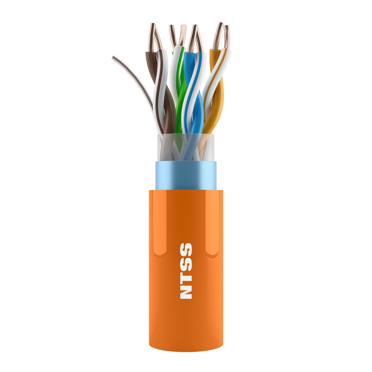 NTSS Кабель витая пара NTSS F/UTP 5e 4 пары одножильный 24AWG медь 305м внутренний нг(А)-HF (LSZH) оранжевый NTSS-IN-FTP4-5e-LSZH-OR