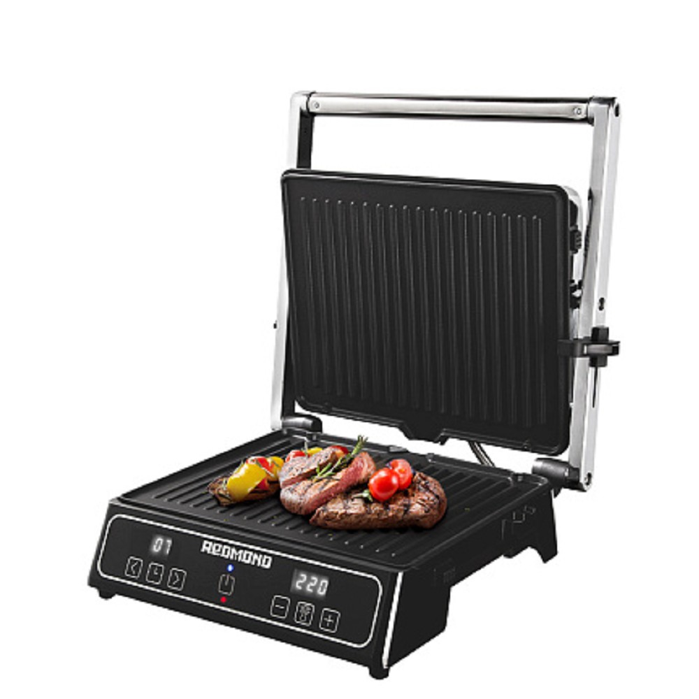 REDMOND RGM-M809 SteakMaster Электрогриль, 2000Вт, черный/серебристый