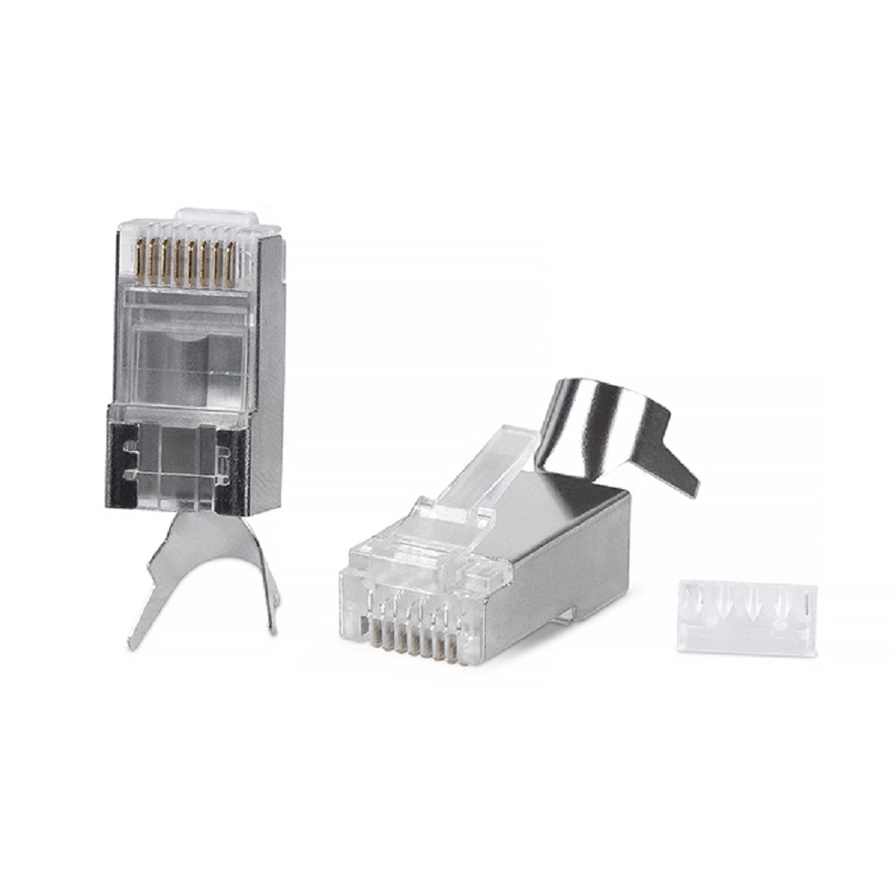 Cabeus 8P8C-SH-C6(1.35)-TWP Коннектор RJ-45(8P8C) под витую пару, категория 6, экранированный, универсальный (для одножильного и многожильного кабеля), для проводников с толщиной по изоляции до 1.35 м