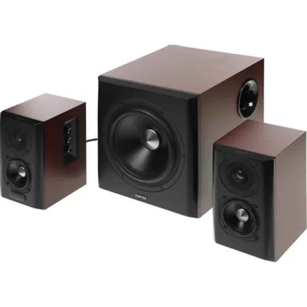 Edifier S350DB brown {2 сат. (40 Вт + 40 Вт) + сабвуфер 70 Вт, 150W RMS; 41-20000Гц, беспроводной пульт ДУ, Bluetooth V5.1; aptX}