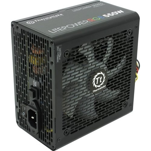 Блок питания Thermaltake Litepower RGB 550W [PS-LTP-0550NHSANE-1]  <550W, (20+4+4+4) pin, 2x(6+2) pin, 5xSATA, 4xMolex, FDD, 12 см,кабель питания