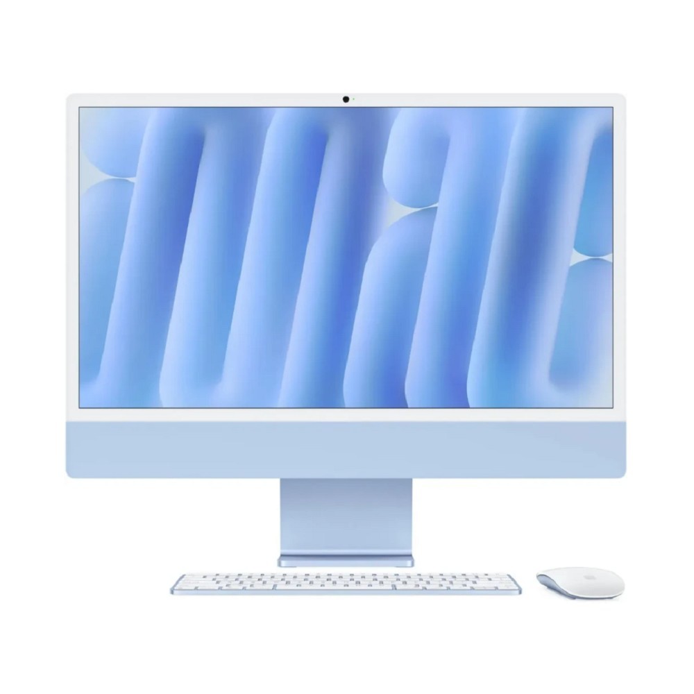Apple iMac 24-inch 2024 [MWUF3HN/A] (КЛАВ.РУС.ГРАВ.) Blue 24" Retina 4.5K {(4880x2520) M4 8C CPU 8C GPU/16GB/256GB SSD/рекоменд.переход.1979059/1991284} (A3247)
