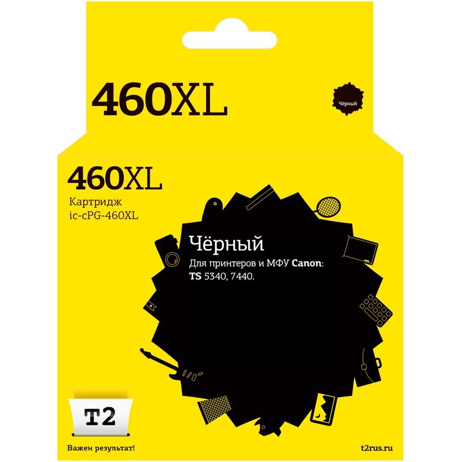 T2  PG-460 XL  Картридж для Canon PIXMA TS5340/7440, черный