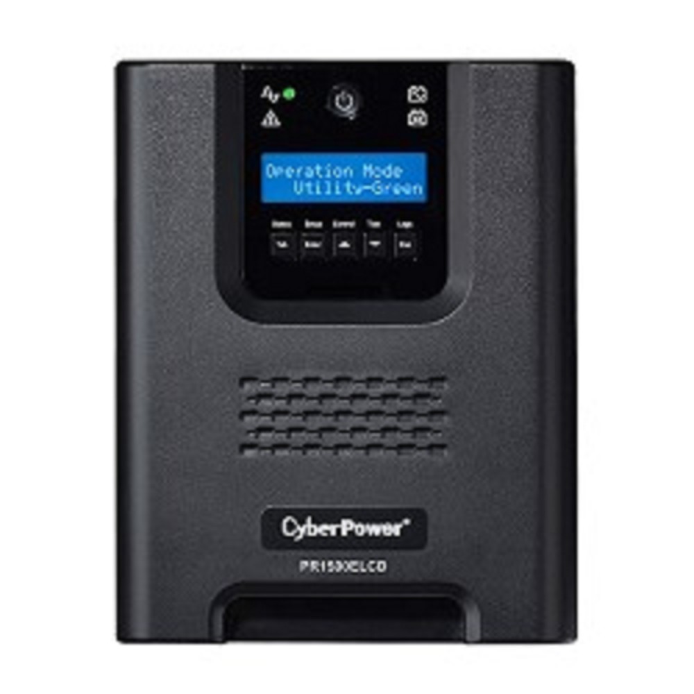 ИБП CyberPower PR1500ELCD {Line-Interactive, Tower, 1500VA/1350W USB/RS-232/EPO/SNMPslot (8 С13) 12В/17 Ач х 2}
