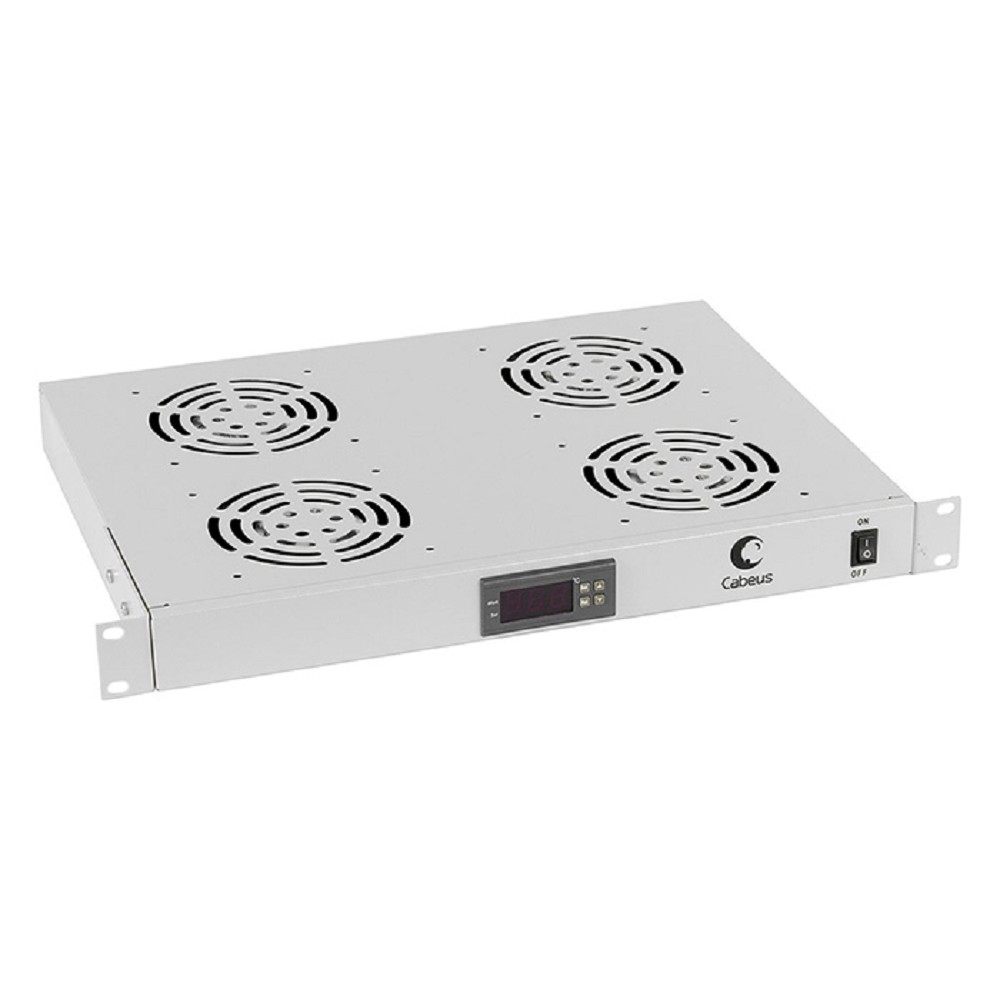 Cabeus JG03t Модуль вентиляторный 19", глубина 320 mm, 4 вентилятора, с цифровым термодатчиком