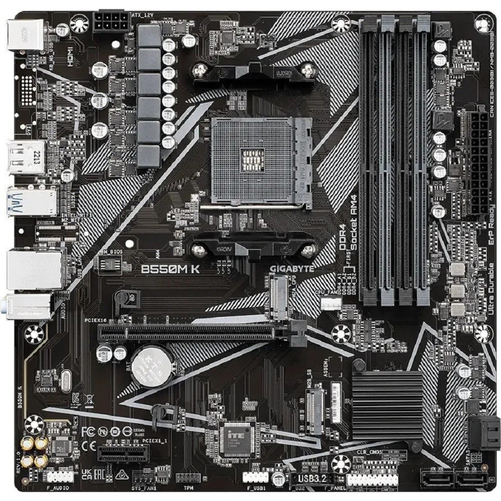 Gigabyte B550M K {SocketAM4, AMD B550,4xDDR4  mATX} Ret
