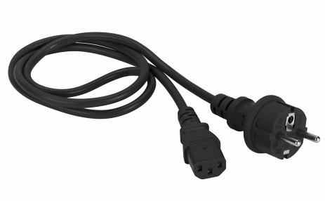Шнур питания C13-Schuko прямая, 3х0.75, 220В, 10А, черный, 1.8 метра