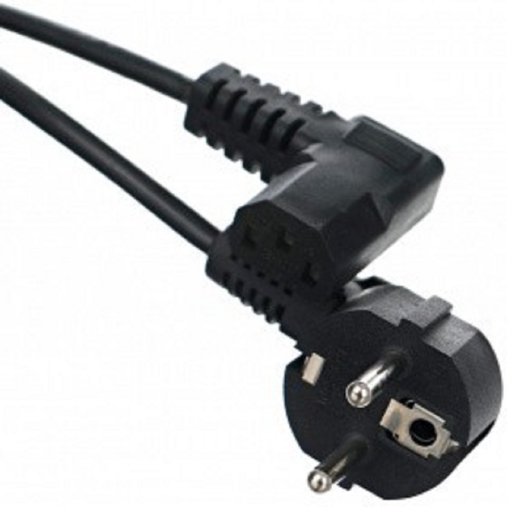 Telecom Кабель компьютер - розетка  угловой  220V <3м> (Европейский стандарт)  <TP021DA-3.0-BK> [6926123464021]