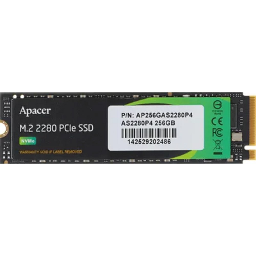 Apacer SSD M.2 256Gb PCIe Gen3x4, R3500/W1200 Mb/s, MTBF 1.8M, 3D NAND, NVMe AP256GAS2280P4U-1