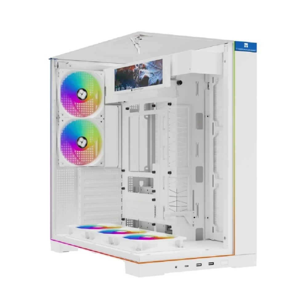 Thermalright Корпус TR-A70 Vision White FAN5-C / TG / 5x120mm ARGB PWM Fans / ARGB Strip / 9.16'' LCD screen / USB TYPE-C / ATX  / TRA70VF5CW