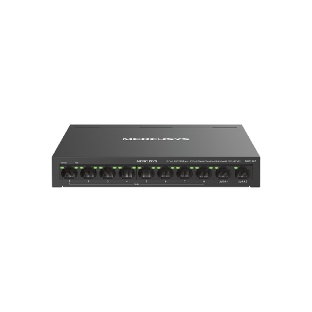 Mercusys MS110CP Настольный коммутатор с 8 портами PoE+ 10/100 Мбит/c и 2 гигабитными портами