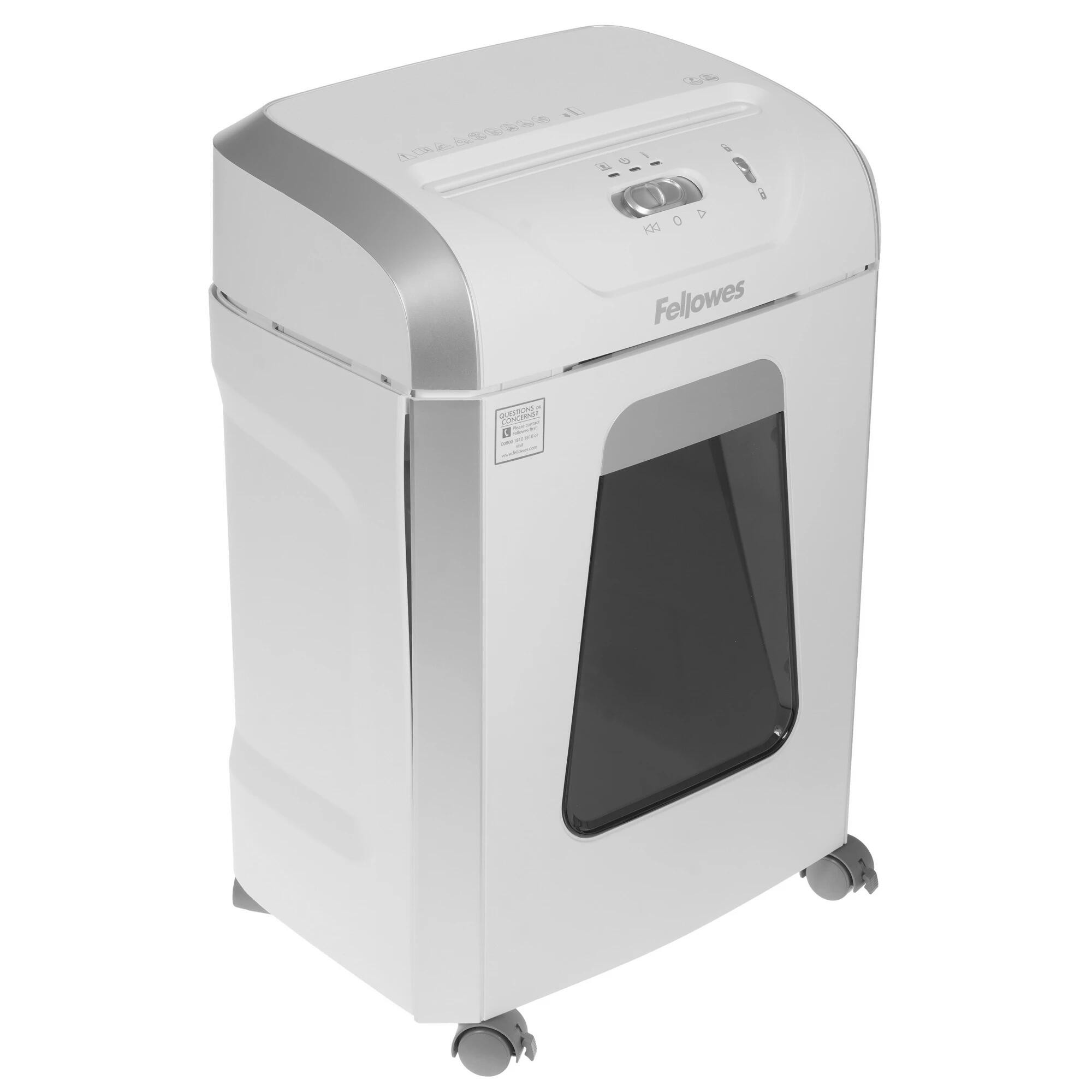 Fellowes  Шредер Powershred 15C, DIN P-4, 4х40мм, 14лст., 19лтр. (100017466) в БЕЛОМ корпусе 
