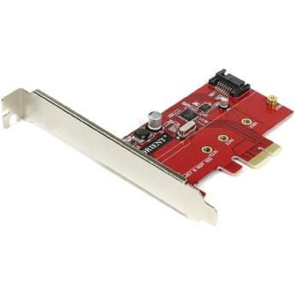 ORIENT A1061S-M2, Контроллер PCI-Ex1 v2.0, SATA3.0 6Gb/s, 2-port int: SATA M.2 + SATA, ASM1061 chipset, oem (30289)