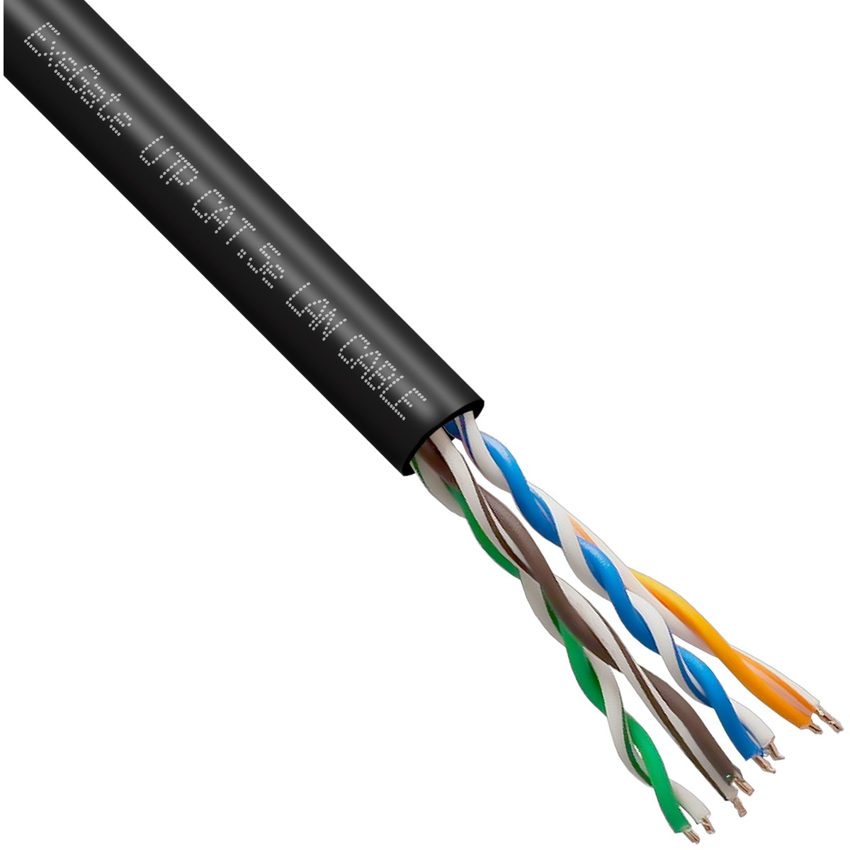 Exegate EX301083RUS Кабель ExeGate UTP4-C5e-CCA-S25-OUT-PE-BK-305 UTP 4 пары кат.5e CCA, 0.45мм (25AWG), внешн., без троса, 305м, черн., PE