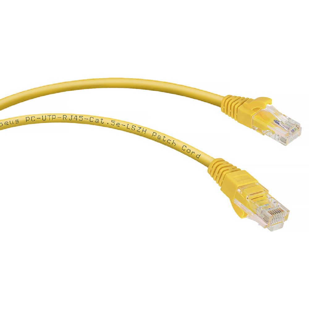 Cabeus PC-UTP-RJ45-Cat.5e-3m-YL-LSZH Патч-корд U/UTP, категория 5е, 2xRJ45/8p8c, неэкранированный, желтый, LSZH, 3м