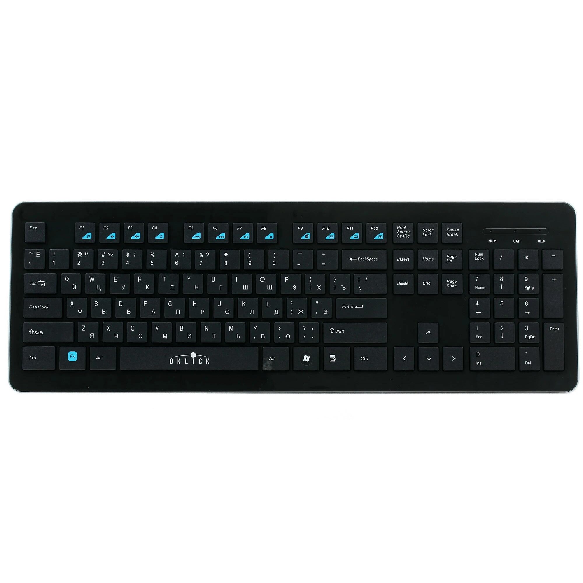 Клавиатура Oklick 870S черный USB беспроводная slim Multimedia [368218]