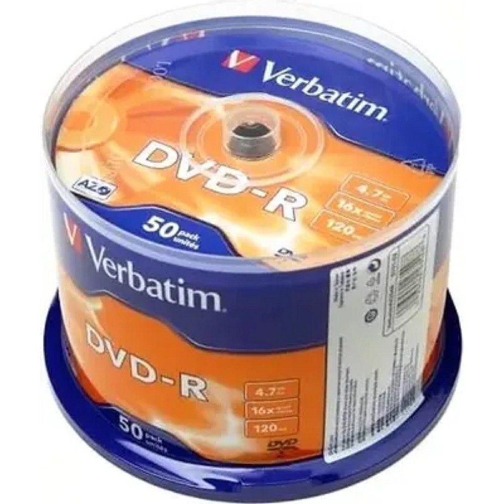 Verbatim Диски DVD-R 4.7Gb 16-х, 50шт, Cake Box (43548)