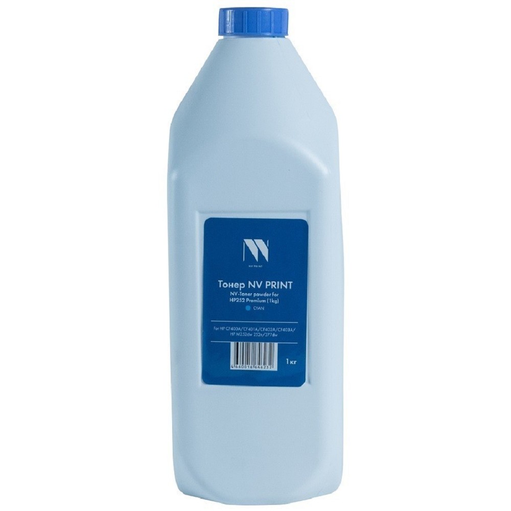 Тонер NVP для HP 252 (1кг) Cyan для CF401A, W2031A/X, W2071A, W2211A/X, W2411A, HP Color LaserJet M252, M274, M277,  150, 178, 179, M255, M282, M283, M182, M183 Premium 