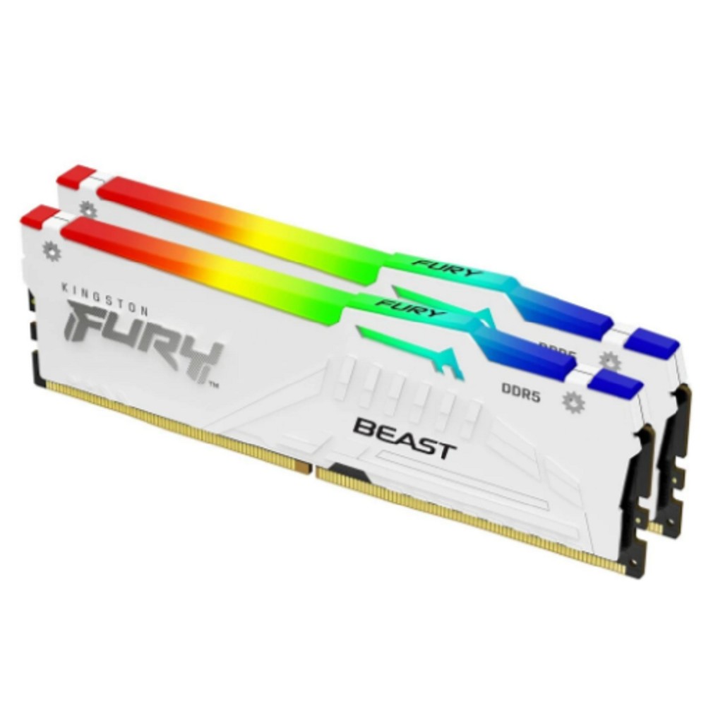 Kingston DDR5 DIMM 64GB 5600MT/s CL36 (Kit of 2) FURY Beast White RGB EXPO KF556C36BWEAK2-64