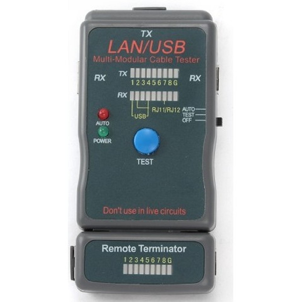 Gembird NCT-2 Тестер LAN Cablexpert , 100/1000 Base-TX,  для UTP, STP, RJ-11, USB-кабеля