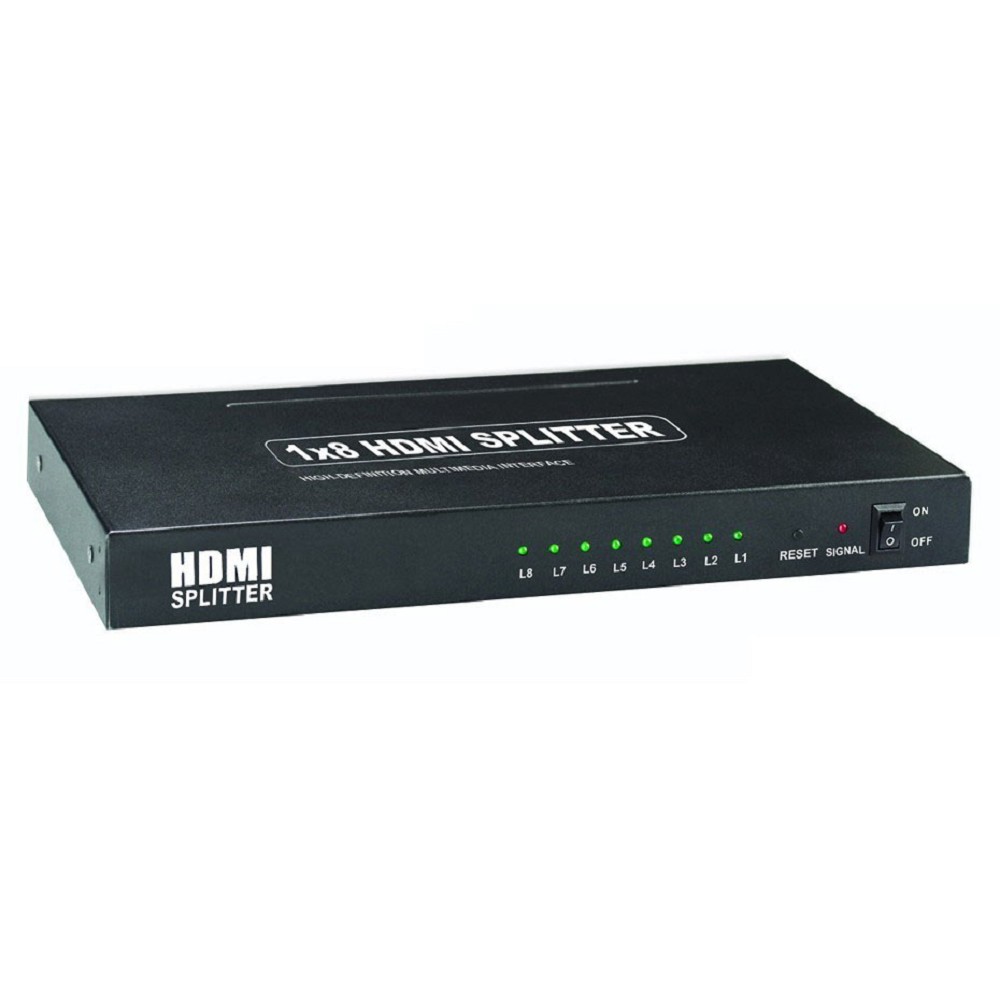 ORIENT HDMI 4K Splitter HSP0108H, 1->8, HDMI 1.4/3D, UHDTV 4K(3840x2160)/HDTV1080p/1080i/720p, HDCP1.2, внешний БП 5В/3A, метал.корпус (29987)