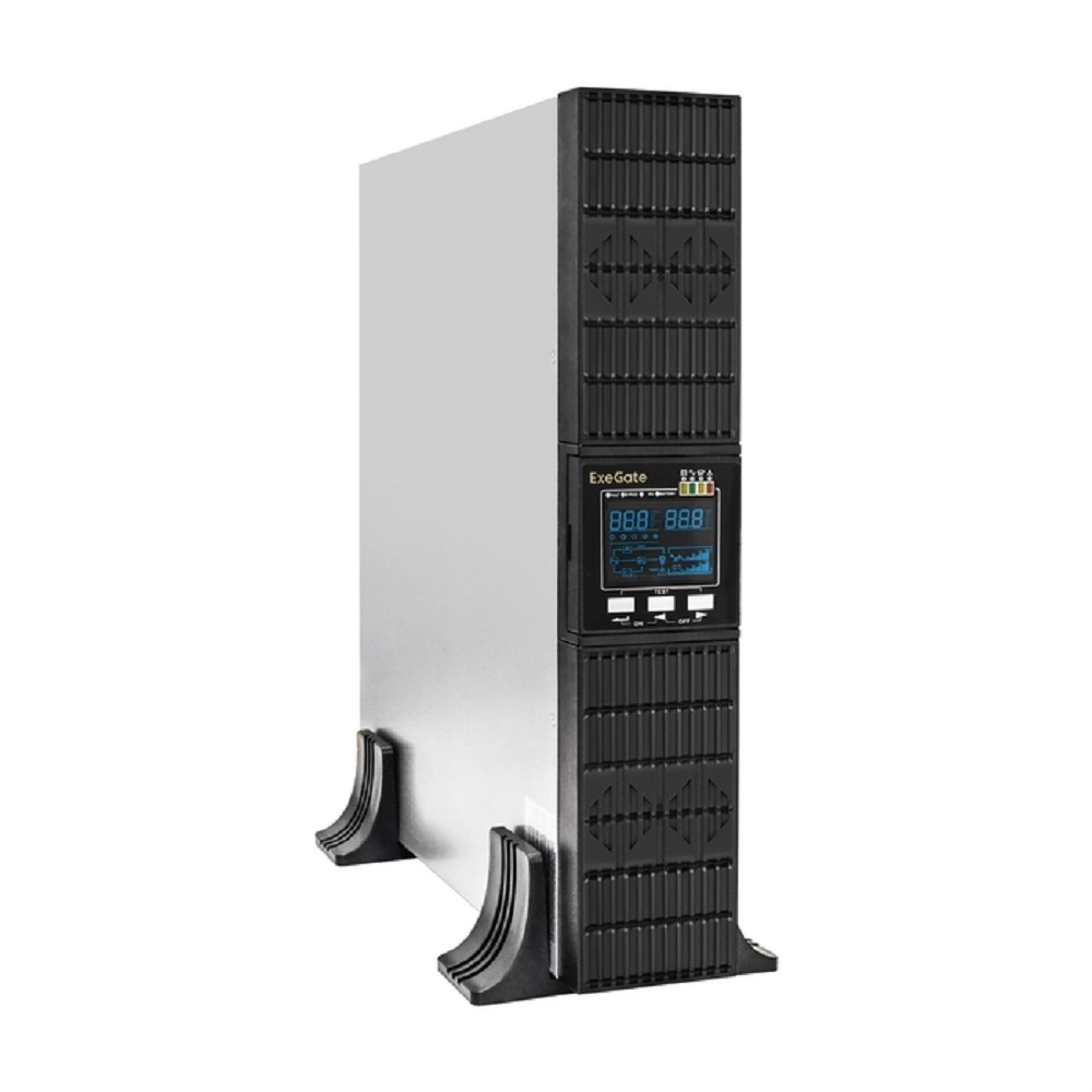 Exegate EX293048RUS ИБП On-line ExeGate PowerExpert ULS-1000.LCD.AVR.1SH.2C13.USB.RS232.SNMP.2U <1000VA/1000W, On-Line, PF=1, LCD, 1*Schuko+2*C13 , RS232, USB, SNMP-slot, Rackmount 2U/Tower, металличе