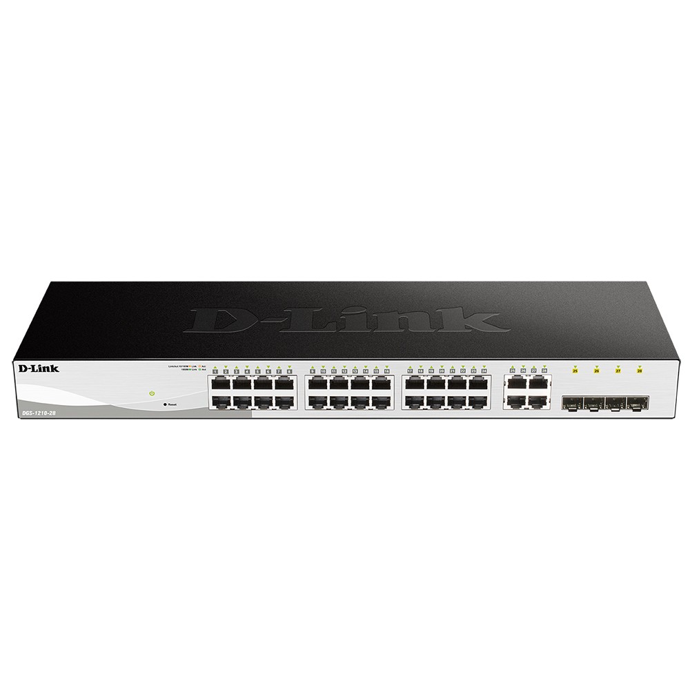 D-Link DGS-1210-28/FL2A Управляемый L2 коммутатор с 24 портами 10/100/1000Base-T и 4 комбо-портами 100/1000Base-T/SFP