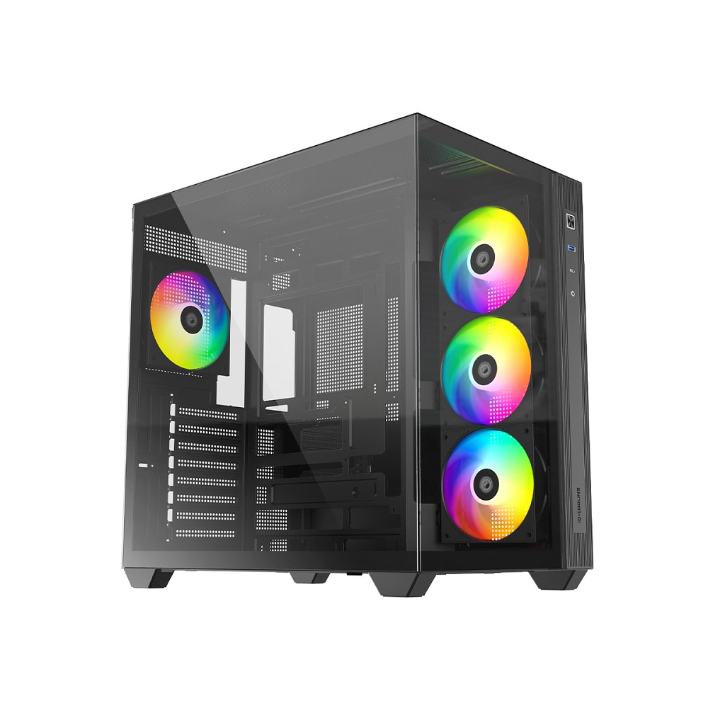 Case ID-Cooling VIEW 510 ARGB Black ATX/ win TG/ 4 fans/ Gen2 Type C/ CPU 162mm/ GPU 407mm/ no PSU