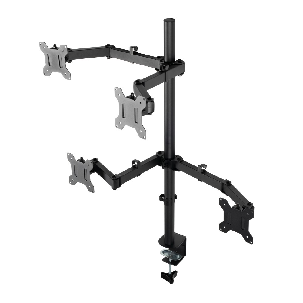 Кронштейн для монитора Filum FL-DMT004FB черный, четыре монитора, VESA: 75/100, 10-30 дюйма, до 10 кг (00-01215493)