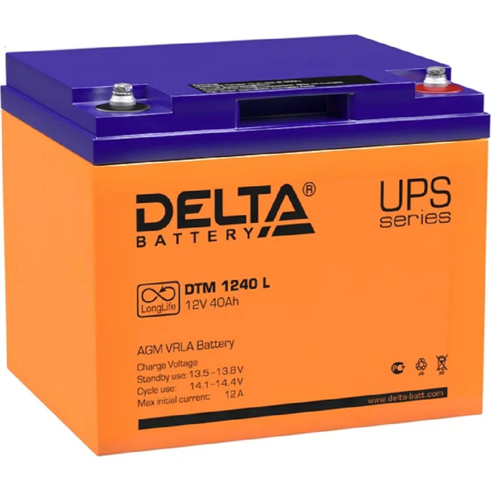 Delta DTM 1240 L (40 А\ч, 12В) свинцово- кислотный аккумулятор  