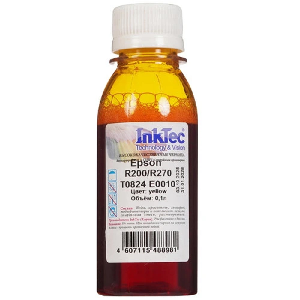 InkTec Чернила для Epson R200/R270 (T0824), Y, 0,1 л.