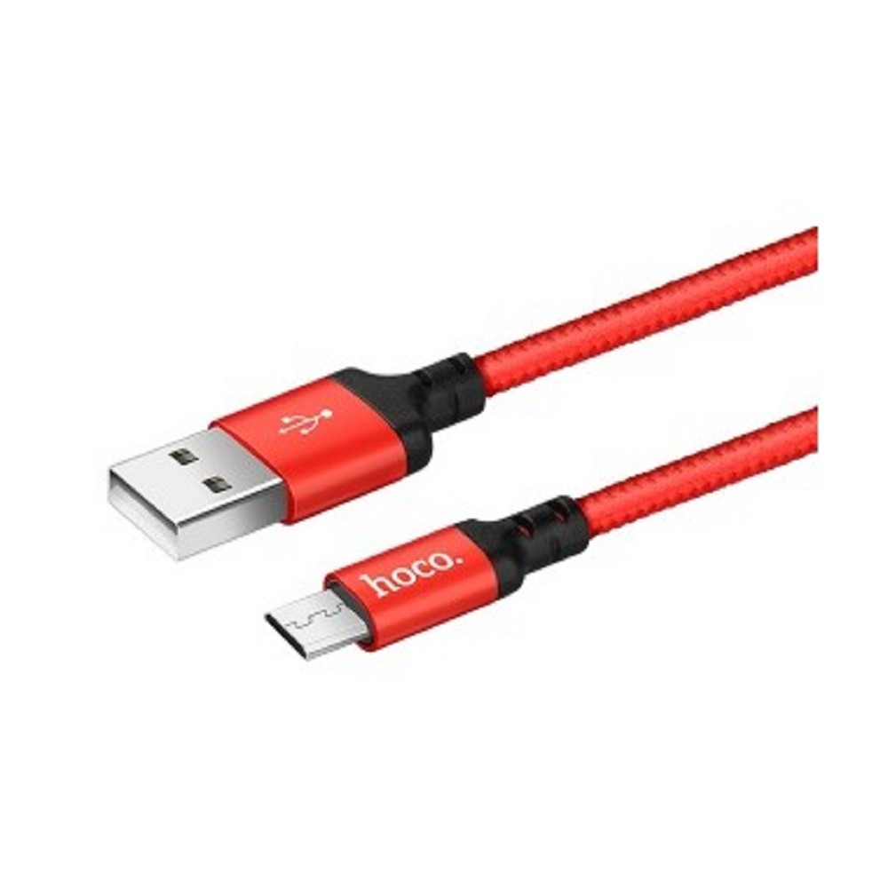 HOCO HC-62912 X14/ USB кабель Micro/ 2m/ 1.7A/ Нейлон/ Red&amp;Black