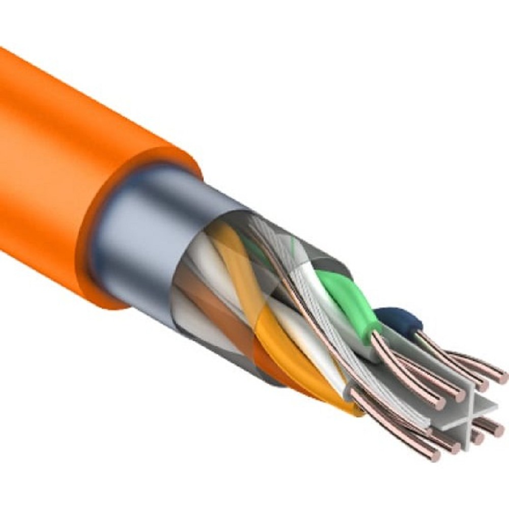 Rexant (01-0151) Кабель витая пара F/UTP, CAT 6, ZH нг(А)-HF, 4PR, 23AWG, INDOOR, SOLID, оранжевый, 305 м