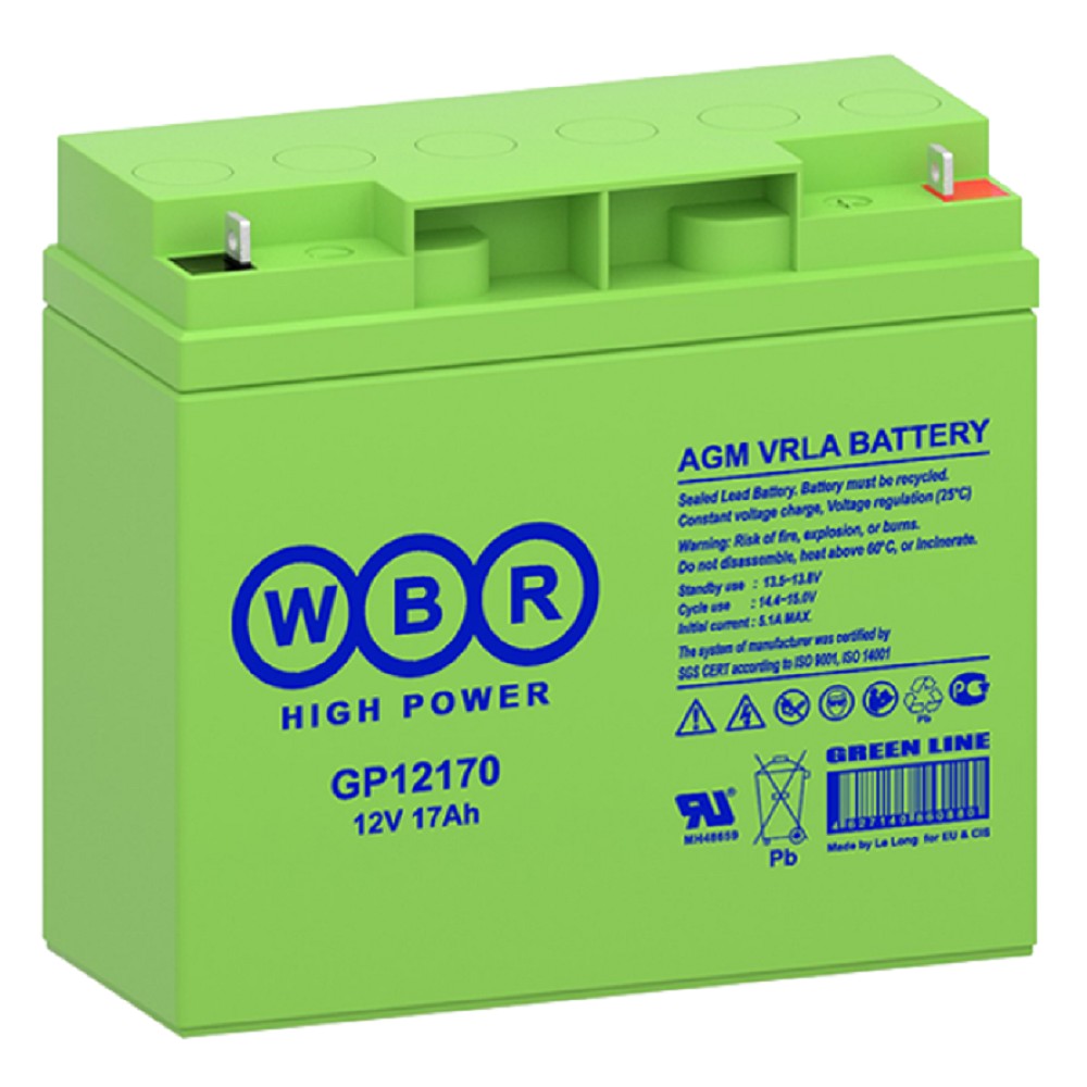 WBR Батарея GP12170 (12V/18Ah) под гайку и болт М5