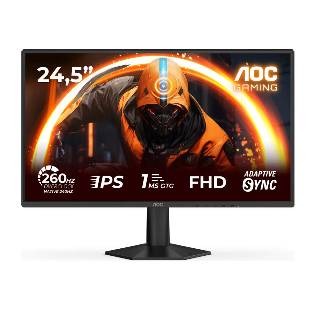 LCD AOC 24.5" 25G50Z Black {IPS 1920x1080 260Hz (OC, 240Hz Native) 0.3ms/1ms 300cd HDMI DisplayPort External Tilt Vesa}