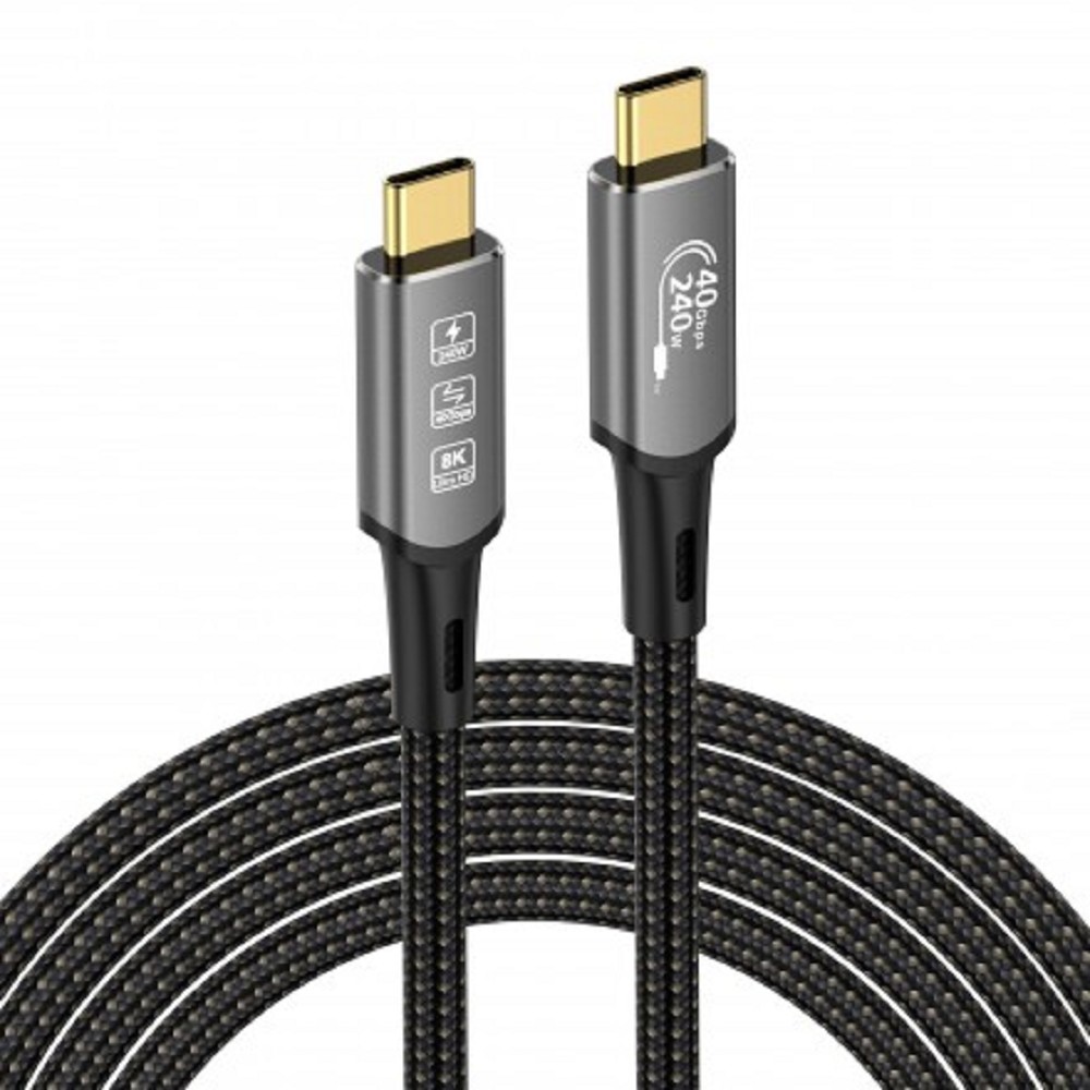 KS-is KS-564P Кабель USB-C M USB-C M витая пара, 40Gbps, 240W, 1.5м, черный