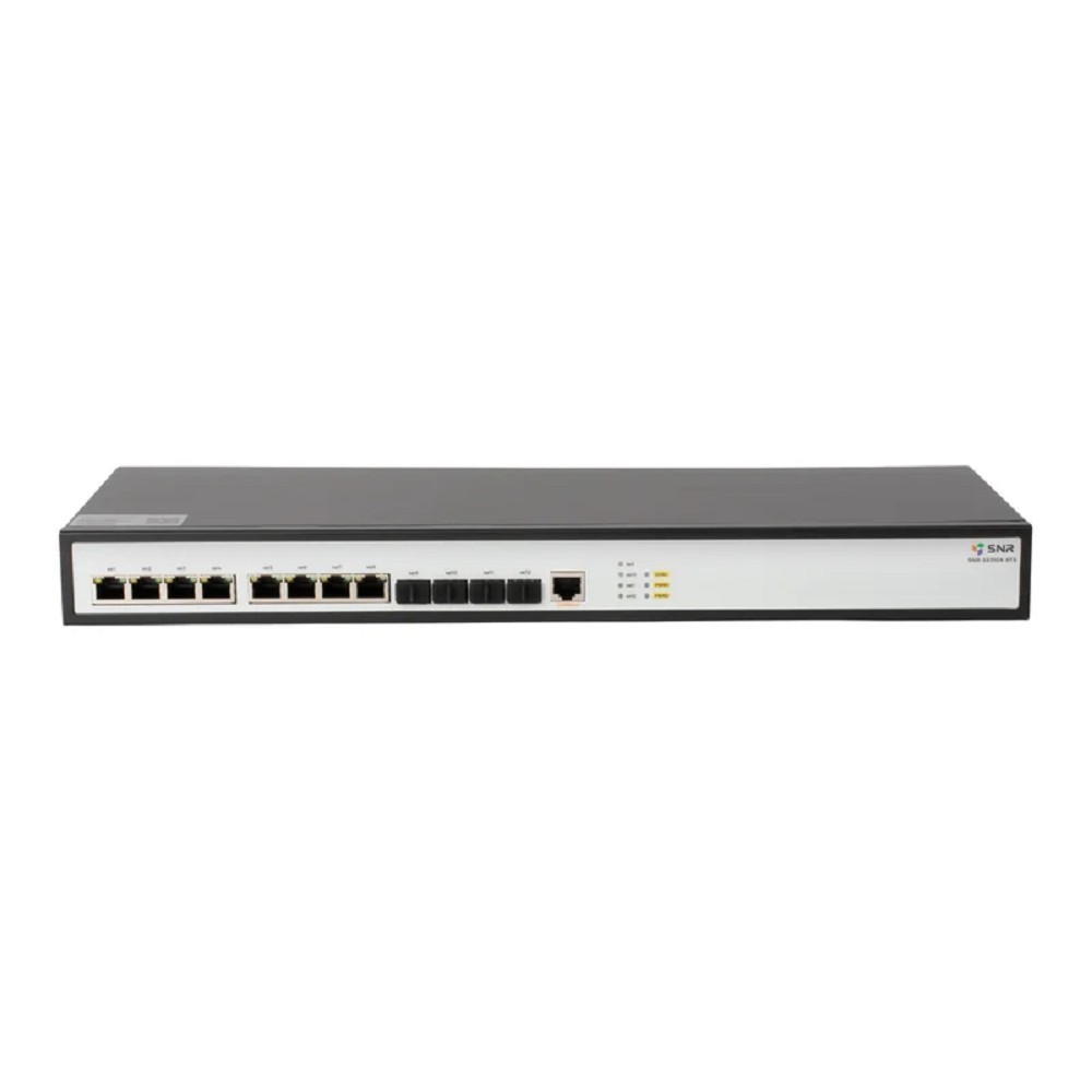 SNR SNR-S5310X-8TX Управляемый коммутатор уровня 2+, 8 портов 1/2.5/5/10GBASE-T, 4 порта 1/10G SFP+ встроенный БП ~220V AC