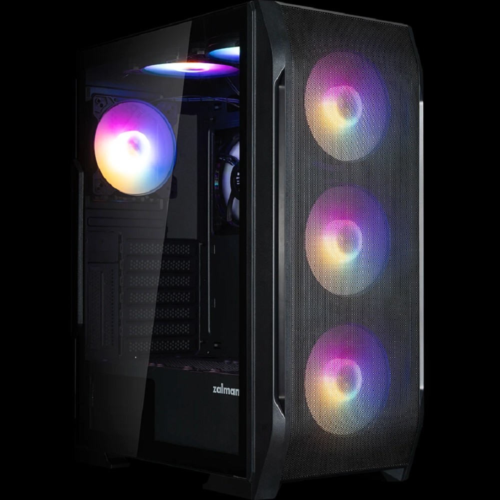 корпус ZALMAN N7 PLUS V2, ATX, BLACK, WINDOW, 1xCombo (3.5” or 2.5”), 1 x 3.5”, 3 x 2.5”, 2xUSB2.0, 1xUSB3.0, FRONT 3x120mm RGB, REAR 1x120mm RGB, TOP 2x120mm RGB, SIDE 1x120mm