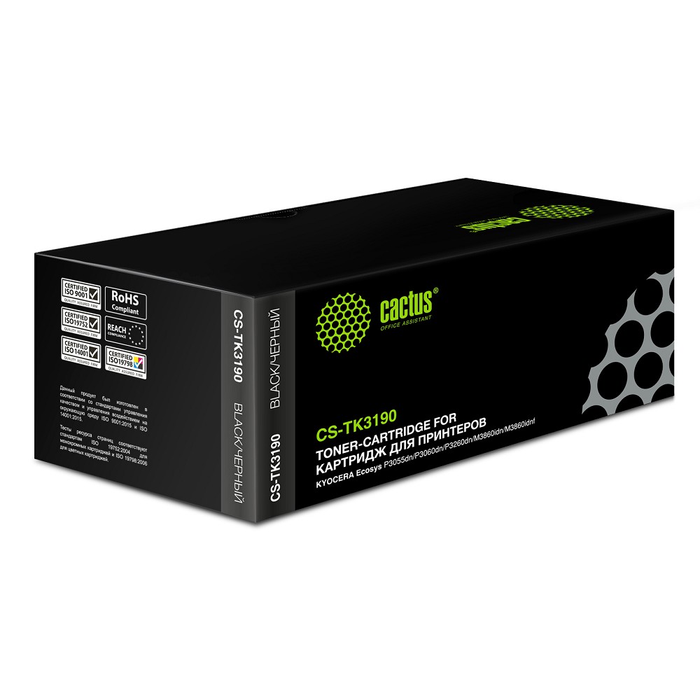 CACTUS TK-3190 Картридж для Kyocera Ecosys P3055dn/P3060dn, 25К  чипом