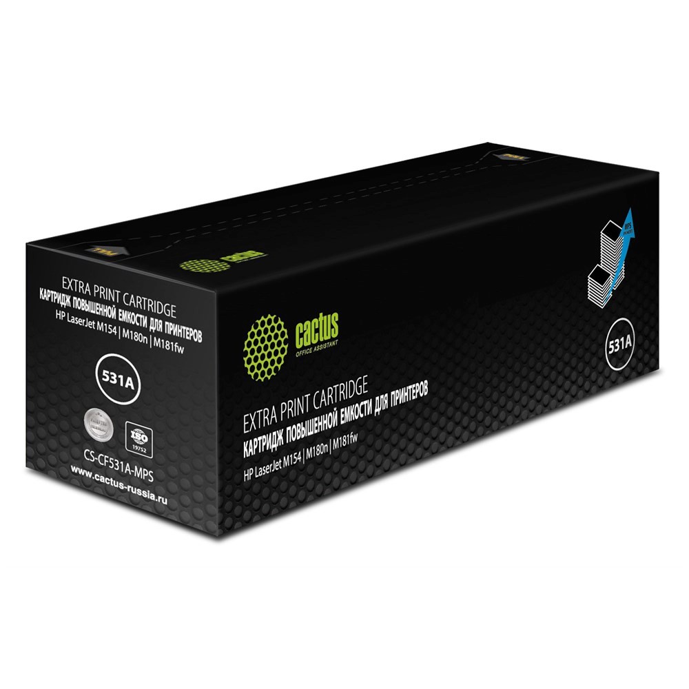 Картридж лазерный Cactus CS-CF531A-MPS CF531X голубой (2700стр.) для HP CLJ Pro M154a/M154nw/MFP M180n/M180nw/M181fw