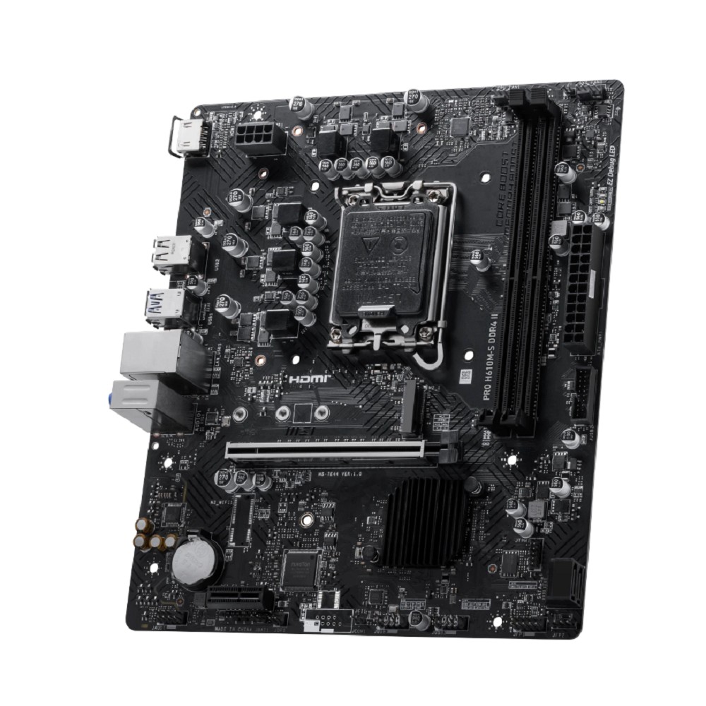 MSI PRO H610M-S DDR4 II H610, LGA1700, 2*DDR4, 1*PCIEx16, 1*PCIEx1, 1*M.2, 2*USB3.2Gen1, 4*USB2.0, 2*SATA3.0, 1G, HDMI, M-ATX, RTL